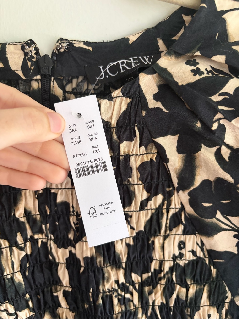 NWT! J. CREW Meadow Puff Sleeve Midi Dress In Cotton Poplin Floral Size XS T - Picture 4 of 5